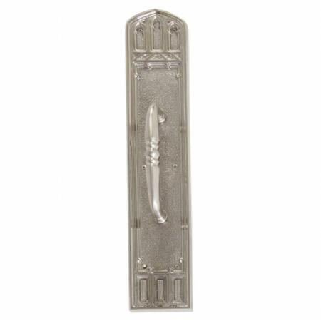BRASS ACCENTS Apollo Pull Plate with Colonial Pull, Satin Nickel Finish - 3.63 x 18 in. A04-P5231-CLN-619